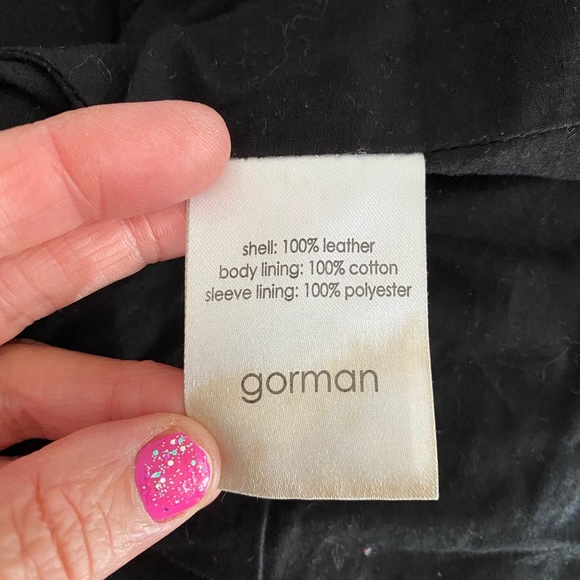 Gorman size 12 black 100% leather quilted biker jacket - Picture 4 of 5